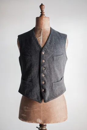 [~ 30's] French Vintage Grey Work Work Gilet