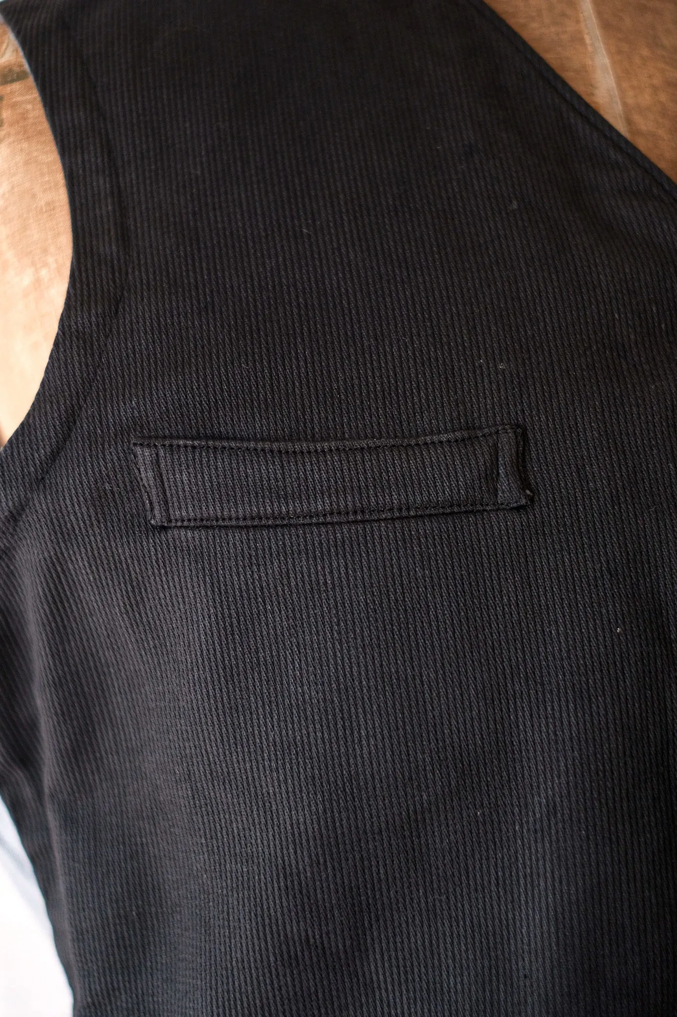 [~ 40's] français vintage de coton noir piqué gilet 