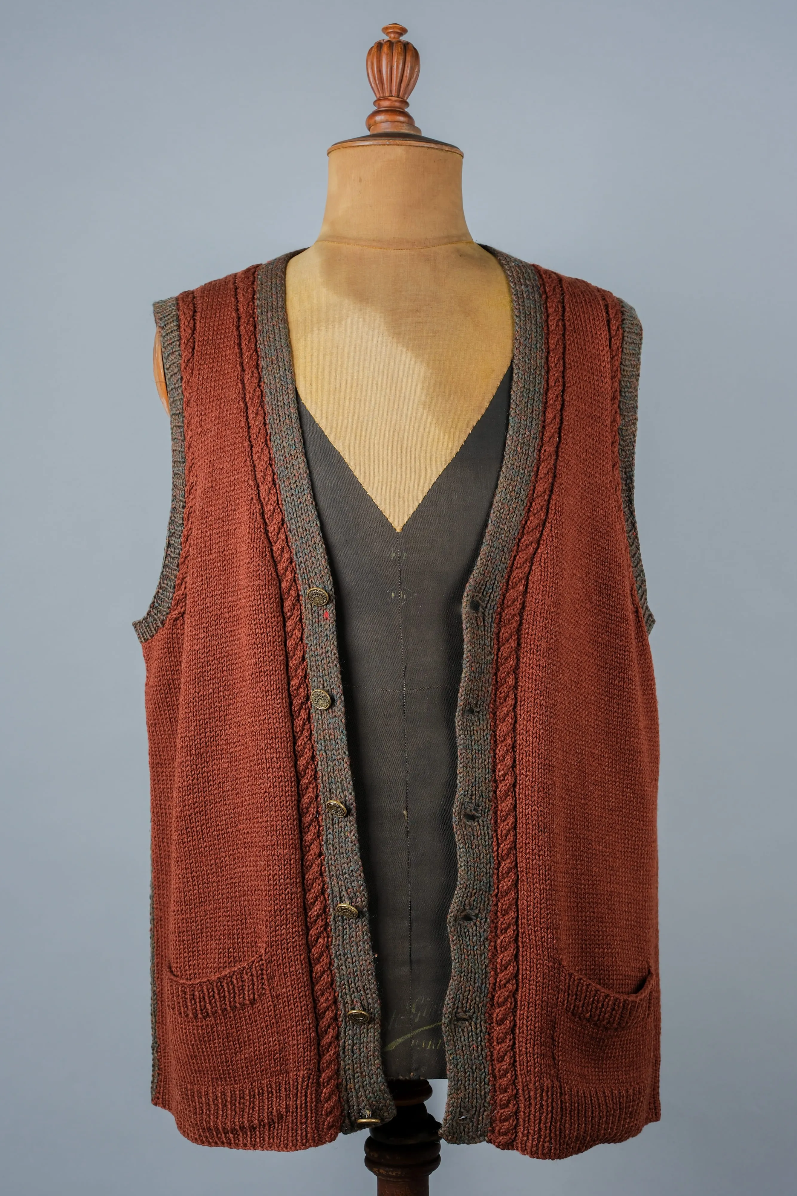 [~ 80's] gilet en laine mixte vintage britannique 