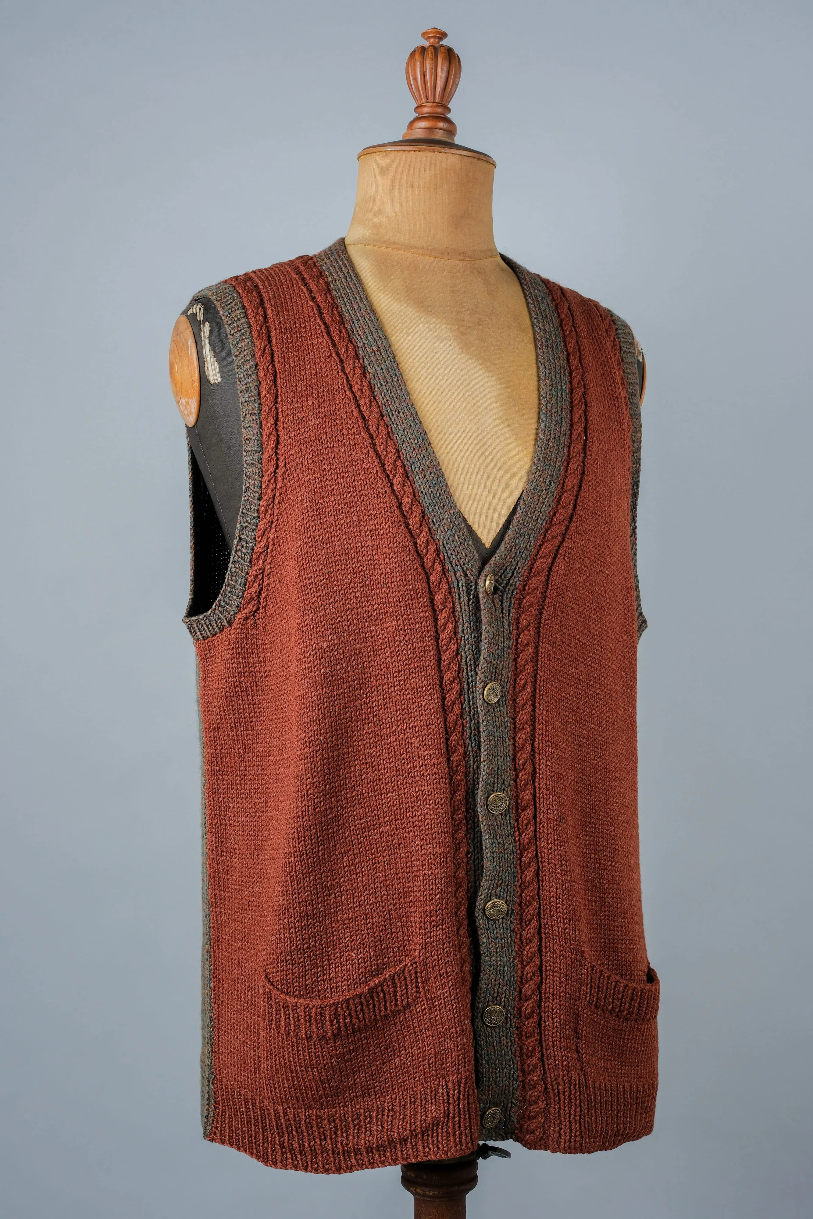 [~ 80's] gilet en laine mixte vintage britannique 