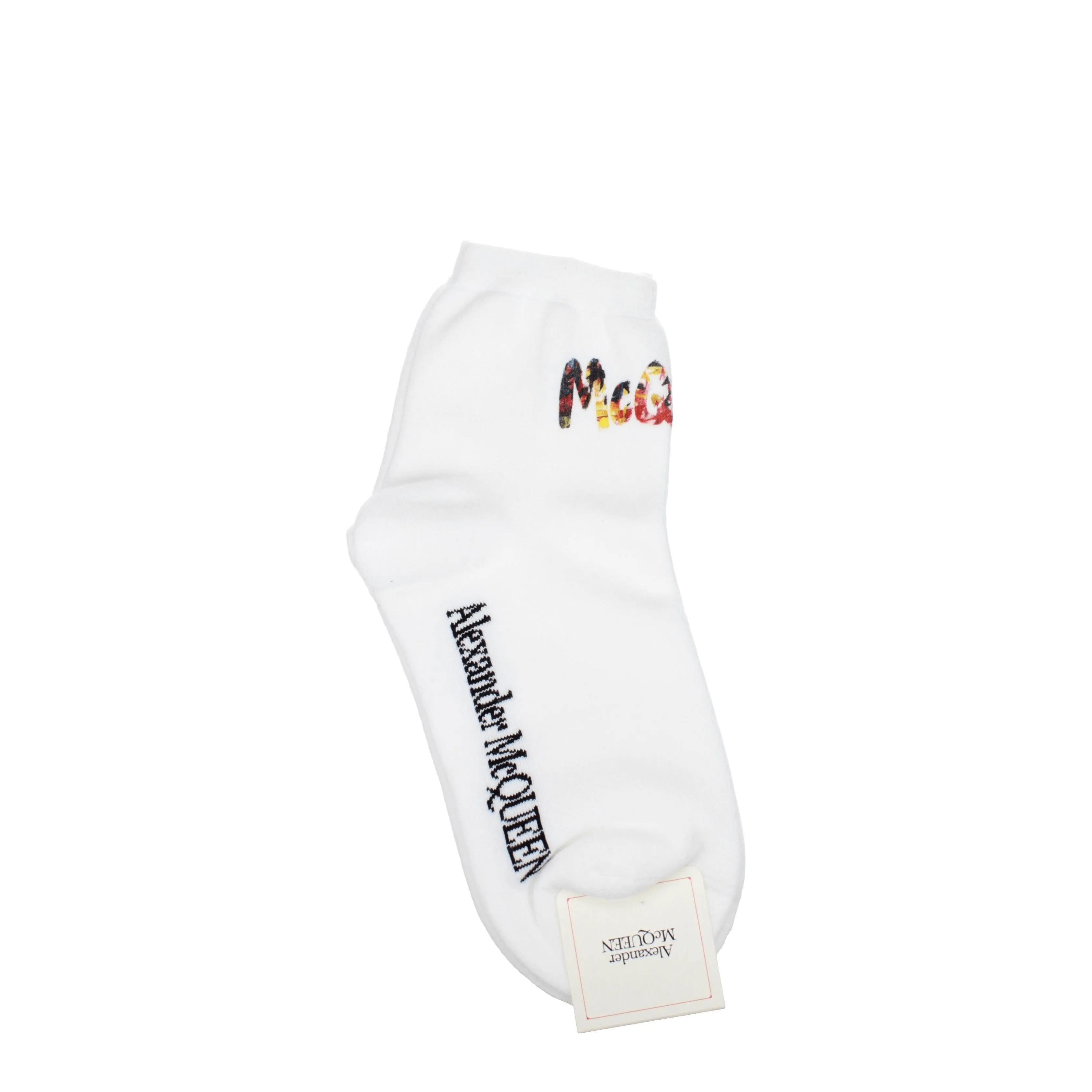 Alexander McQueen Women 's Chaussettes et chaussettes en coton blanc / multicolore