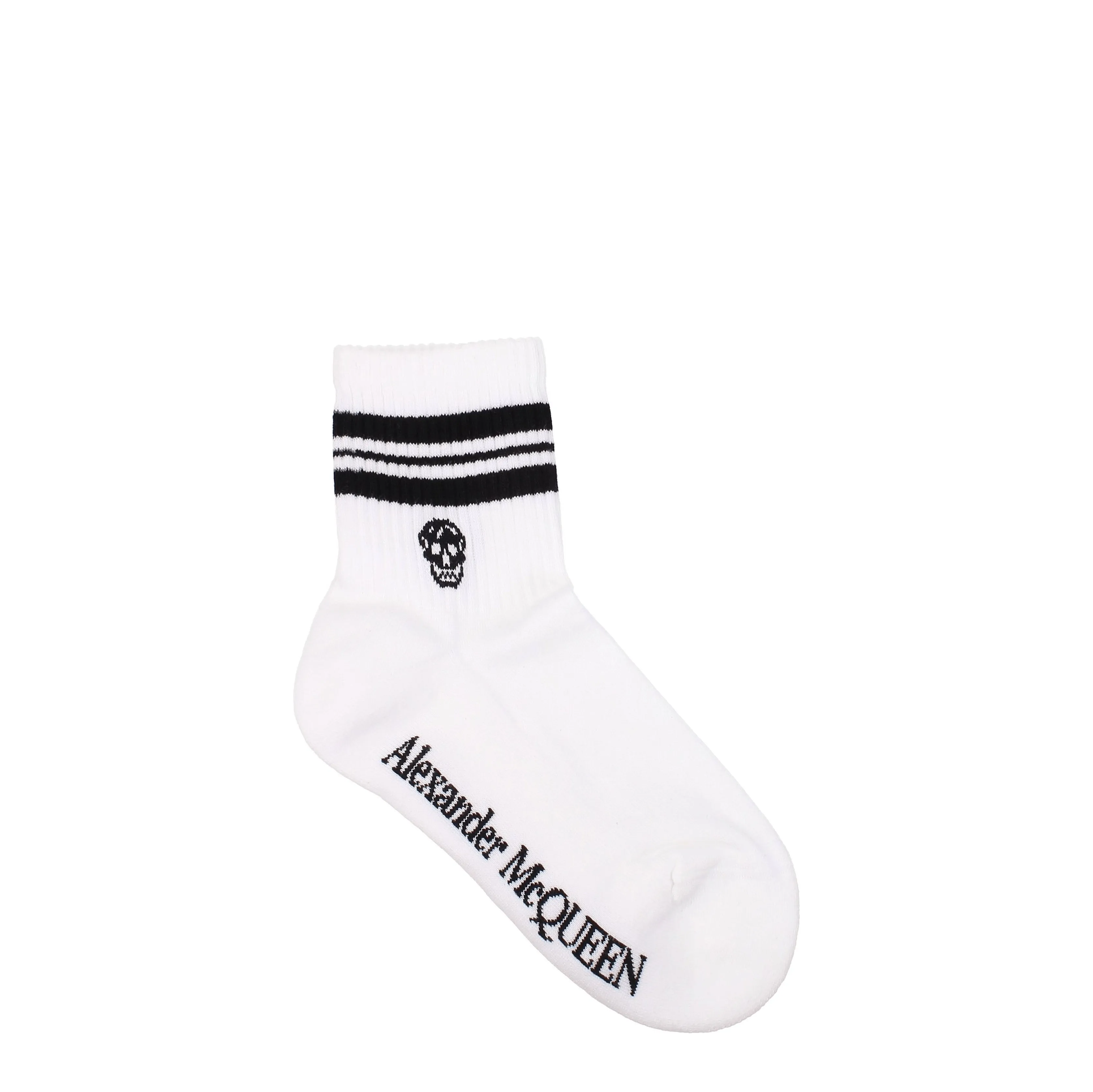 Alexander McQueen Women 's Chaussettes et chaussettes en coton blanc / noir