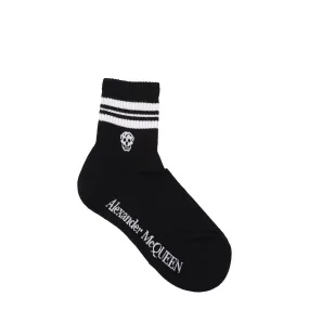 Alexander McQueen Women 's Chaussettes et chaussettes en coton noir / blanc