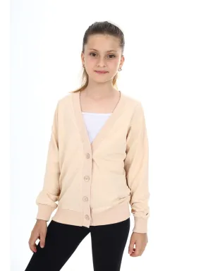 Beige - Girls` Cardigan/Vest