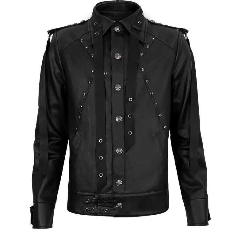 Blouson 'Ammius' en Simili Cuir Noir