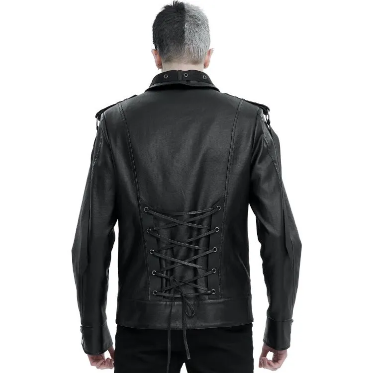 Blouson 'Ammius' en Simili Cuir Noir