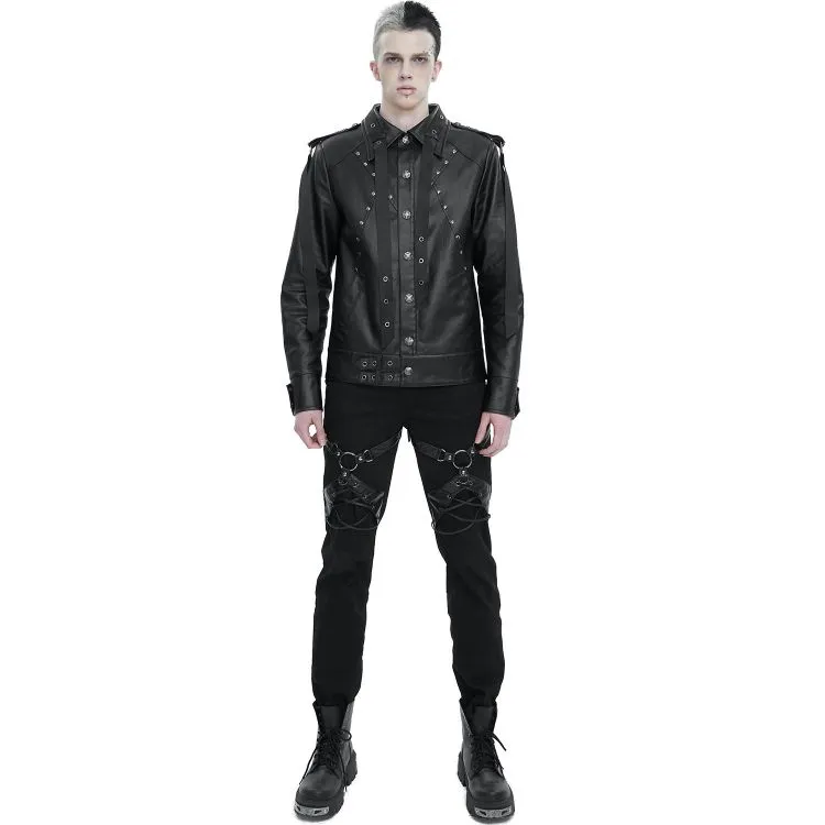 Blouson 'Ammius' en Simili Cuir Noir