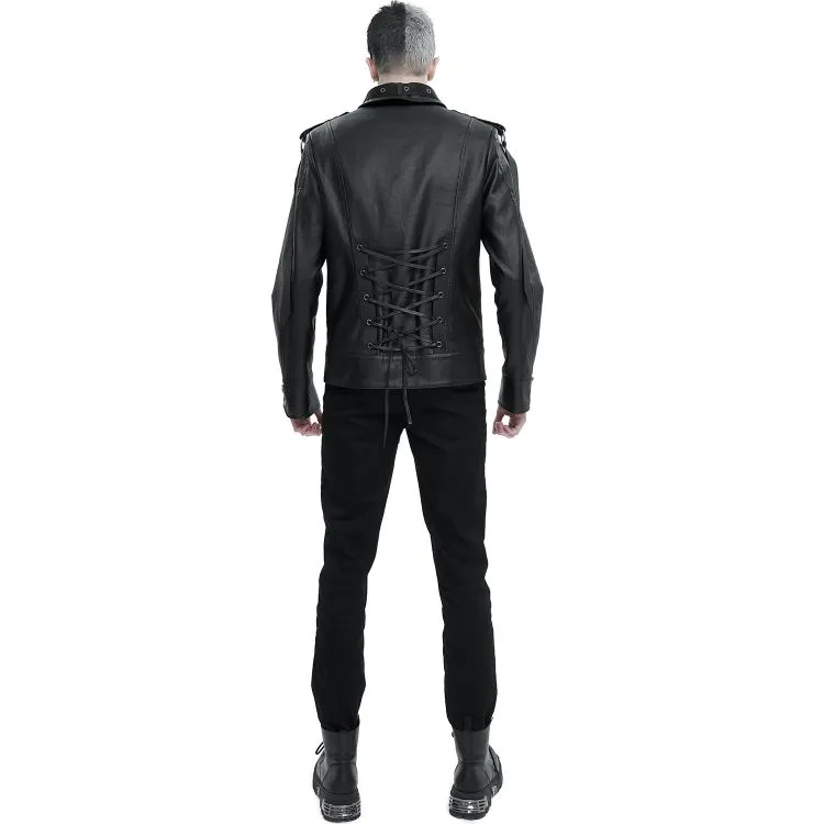 Blouson 'Ammius' en Simili Cuir Noir