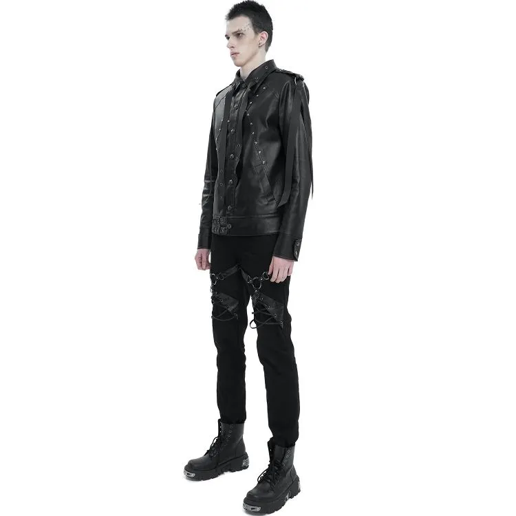 Blouson 'Ammius' en Simili Cuir Noir