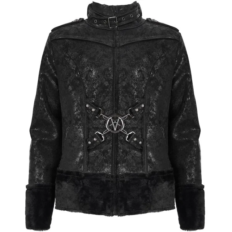 Blouson 'Jarlan' en Simili Cuir Noir