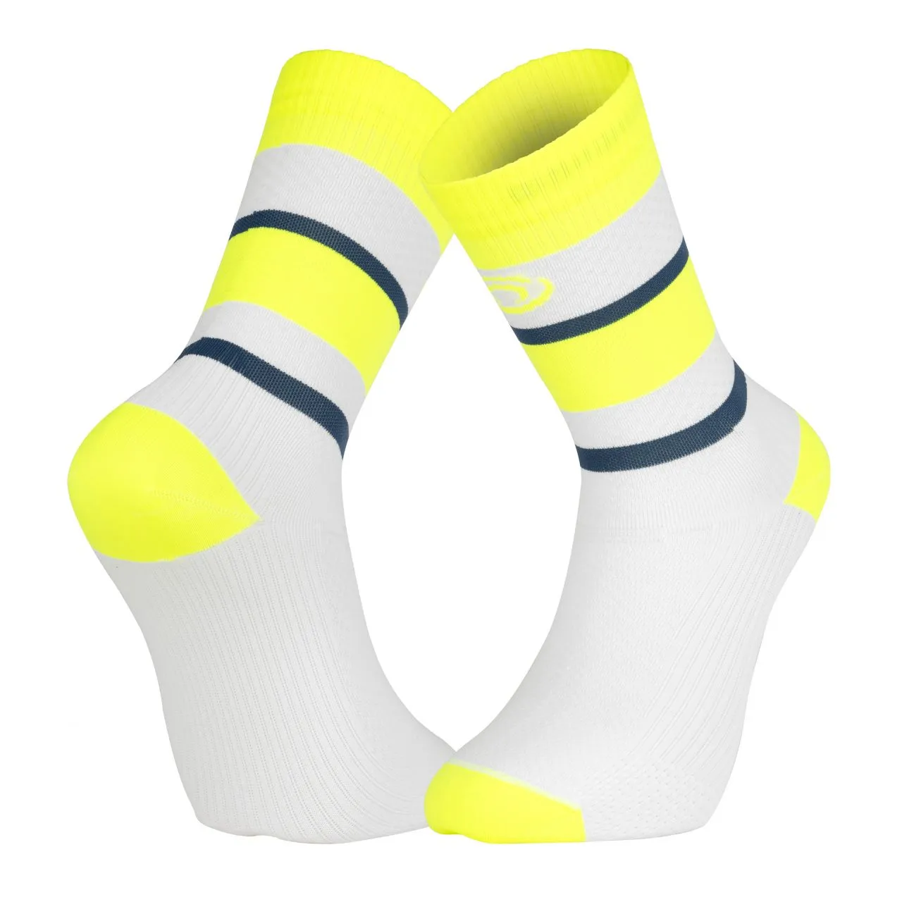 BV SPORT SOQUETTE LIGHT RUN HAUTE IBIZA JAUNE ET BLEU Chaussettes de running