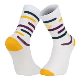 BV SPORT SOQUETTE LIGHT RUN HAUTE RIO JAUNE ET VIOLET Chaussettes de running