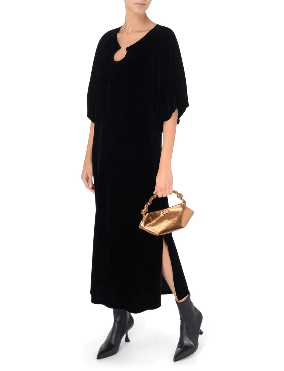 By Malene Birger Robe Rosae en viscose noire