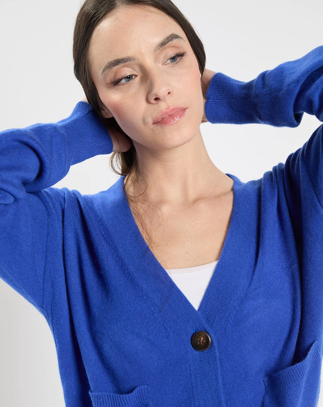 Cardigan 100% Cachemire Decoupe lapis