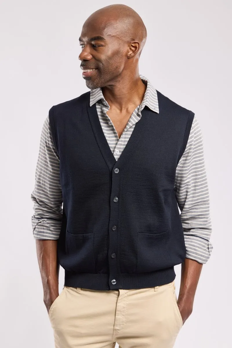 Cardigan boutonné Bérac - laine mérinos