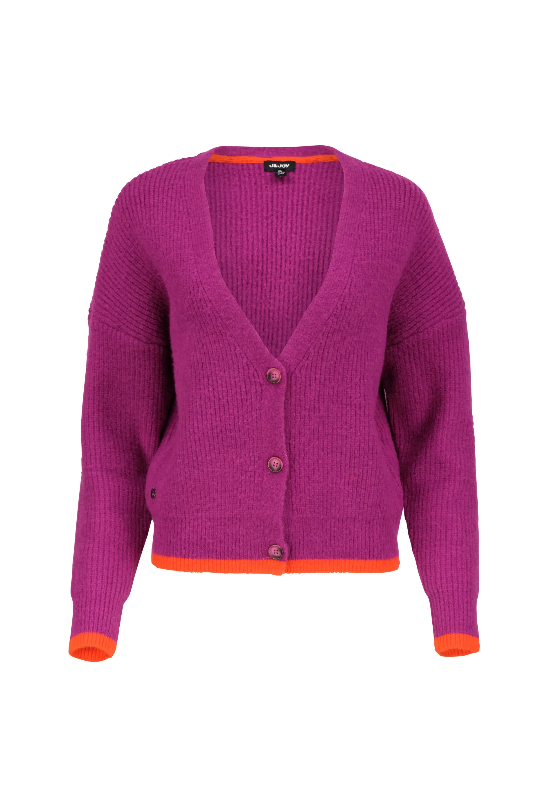 Cardigan femme fuchsia à boutons