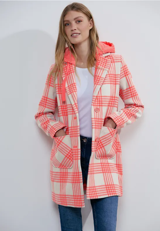 CECIL Manteau blazer long à carreaux 