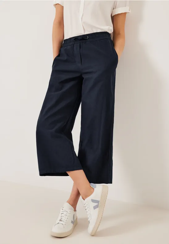 CECIL Pantalon coupe ample dans un mélange de lin  - Style WIDE LEG