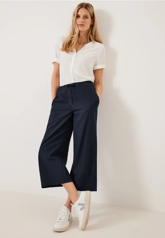 CECIL Pantalon coupe ample dans un mélange de lin  - Style WIDE LEG