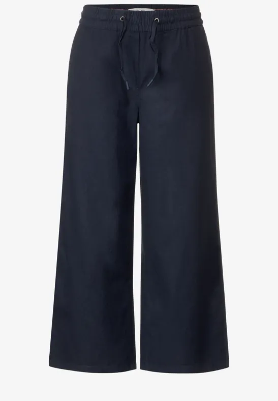 CECIL Pantalon coupe ample dans un mélange de lin  - Style WIDE LEG