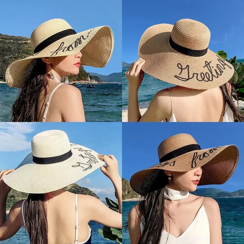 Chapeau de plage brodé