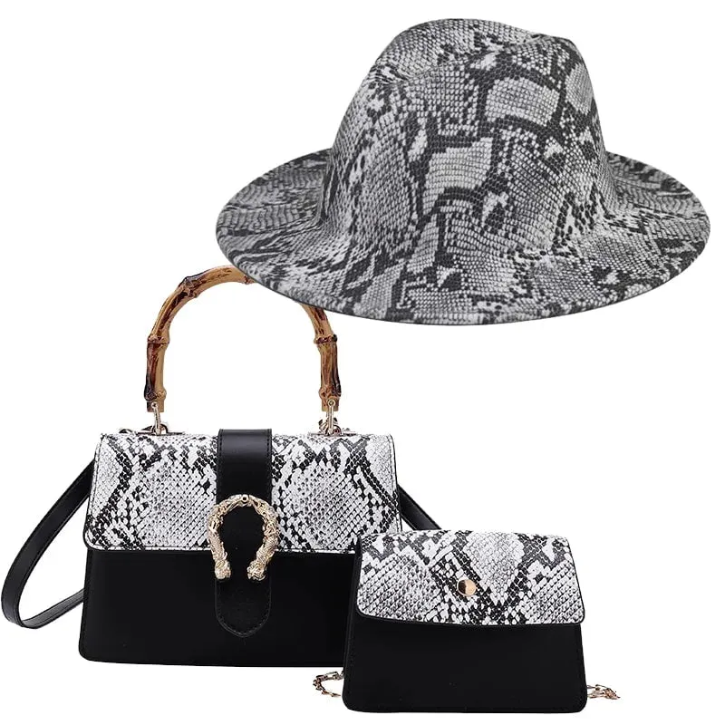 Chapeau Fedora Jazz et deux sacs assortis