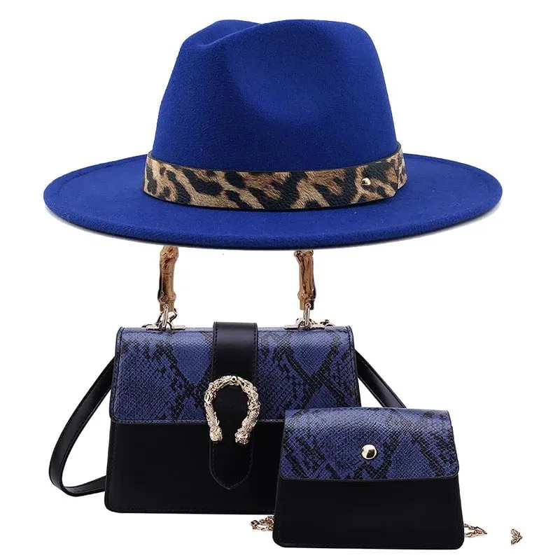 Chapeau Fedora Jazz et deux sacs assortis