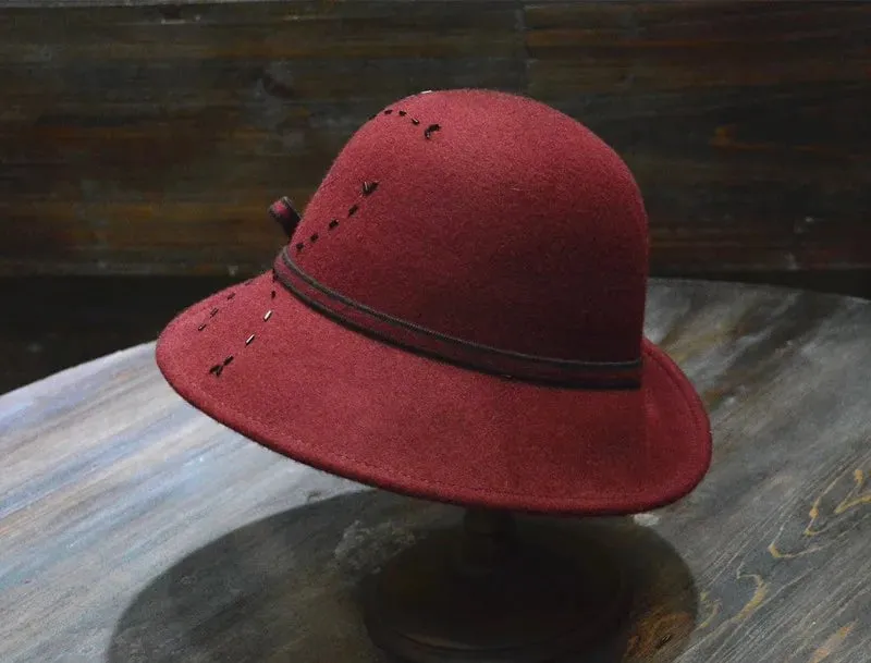 Chapeau Fedora laboré pour Femme