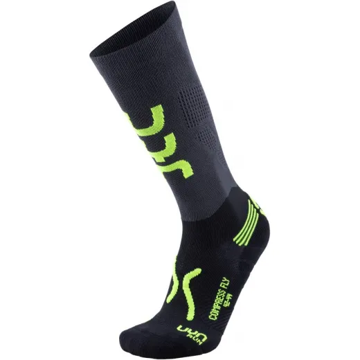 Chaussettes compression fly anthracite / yellow