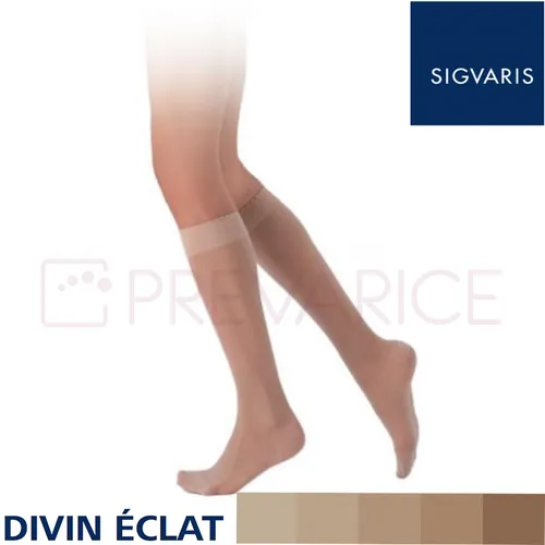 Chaussettes contention Sigvaris Styles Transparent (Divin Eclat) Classe 2 Finesse, discrétion et douceur, 5 beiges, effet nature