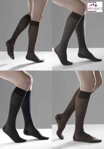 Chaussettes mi-bas de contention femme Venoflex KOKOON FANTAISIE Thuasne Maille microfibre très douce, motifs Losanges, Classe 2