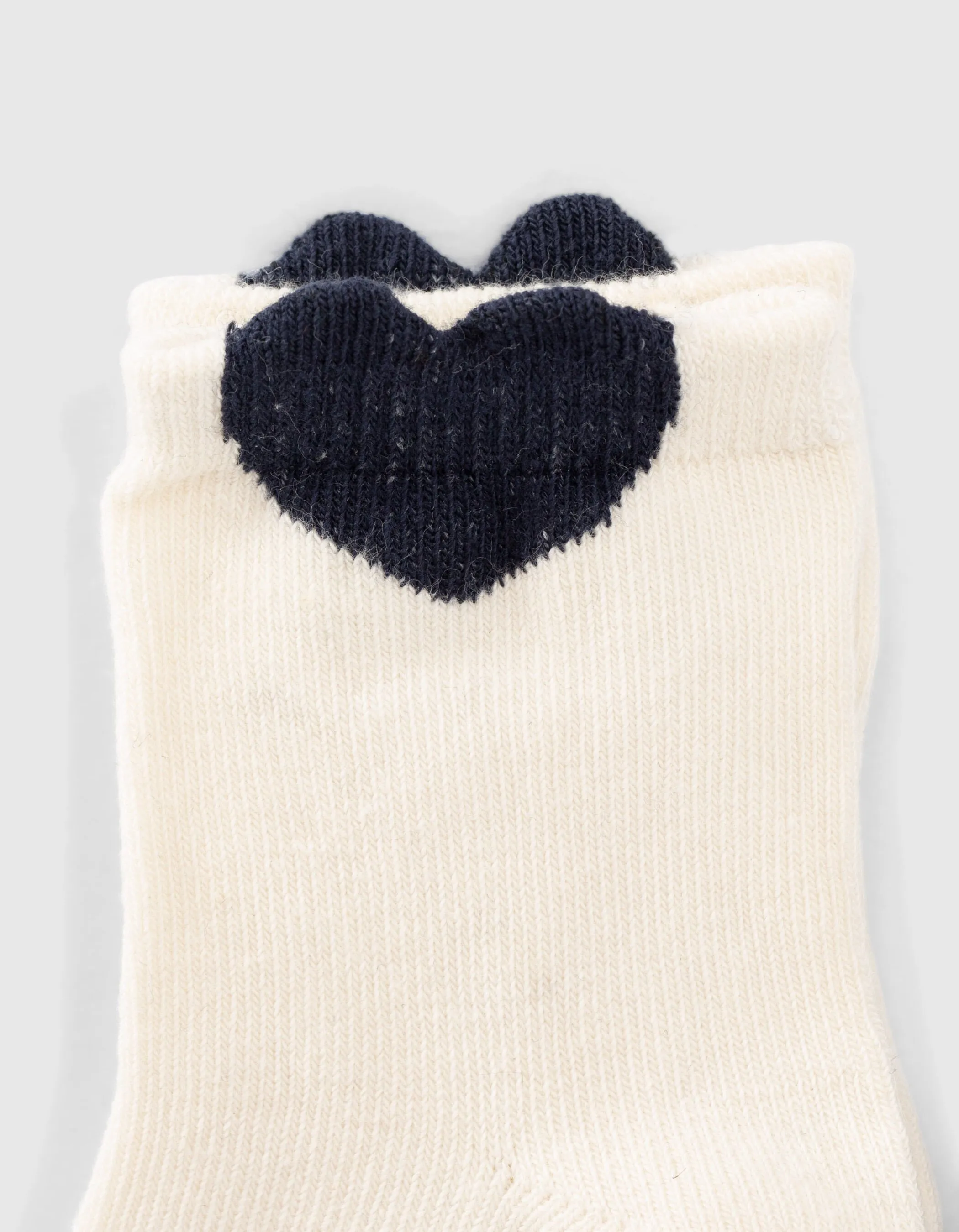 Chaussettes navy, blanches rayées et cœurs bébé fille