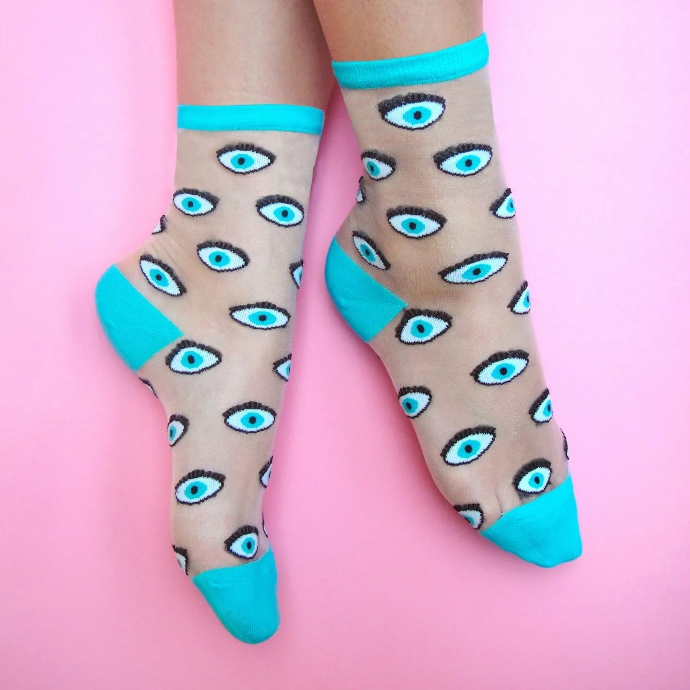 Chaussettes Transparentes Oeil Bleu