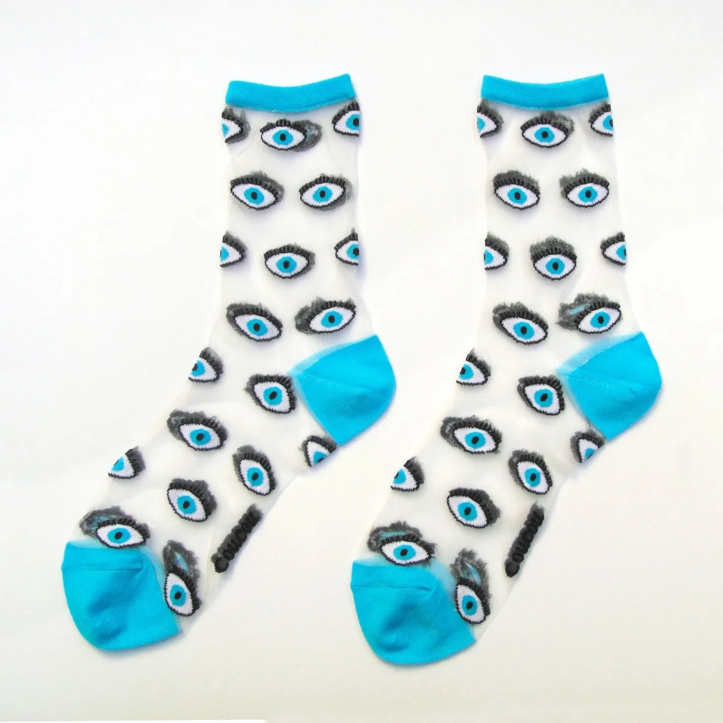 Chaussettes Transparentes Oeil Bleu