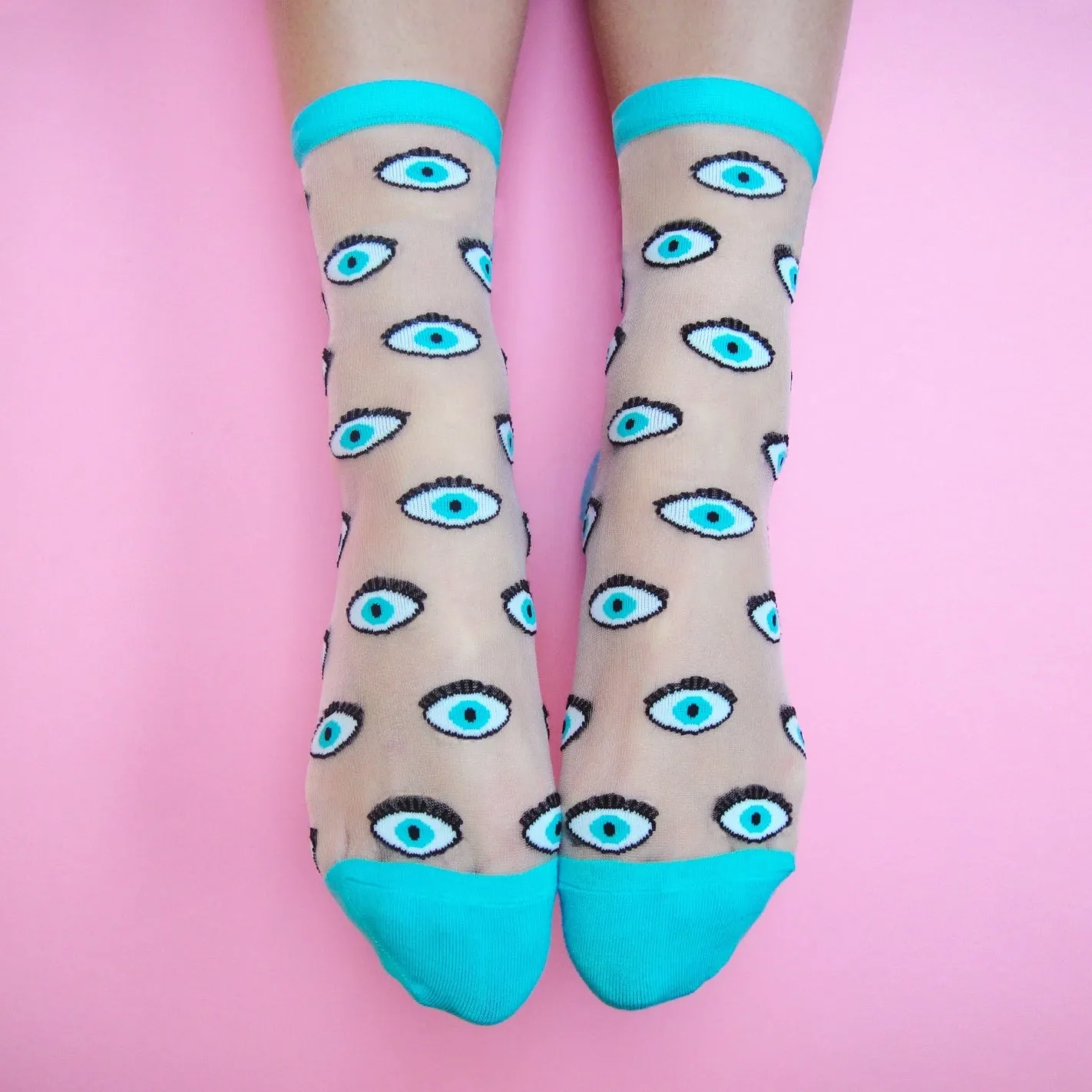 Chaussettes Transparentes Oeil Bleu