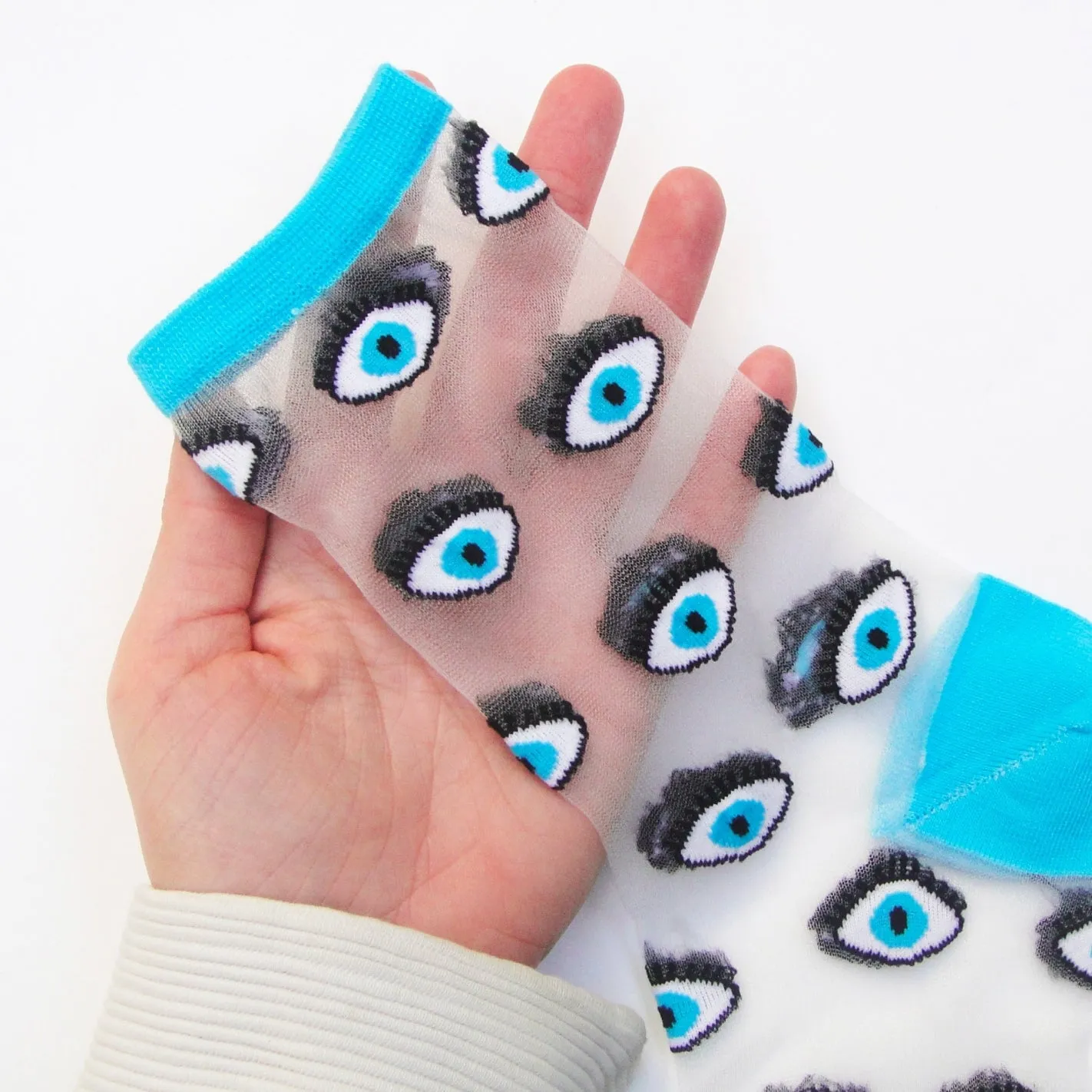 Chaussettes Transparentes Oeil Bleu