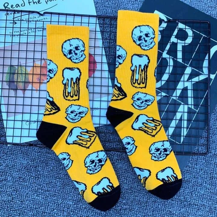 Chaussettes Têtes De Mort Et Bière