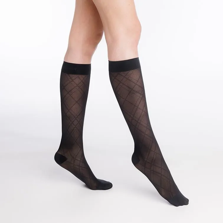 Chaussettes de contention Styles Motifs Carreaux Classe 2