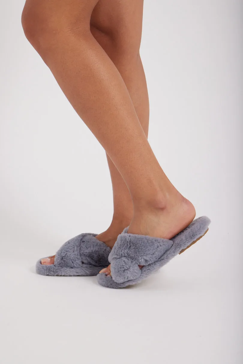 Chaussons mules en fourrure