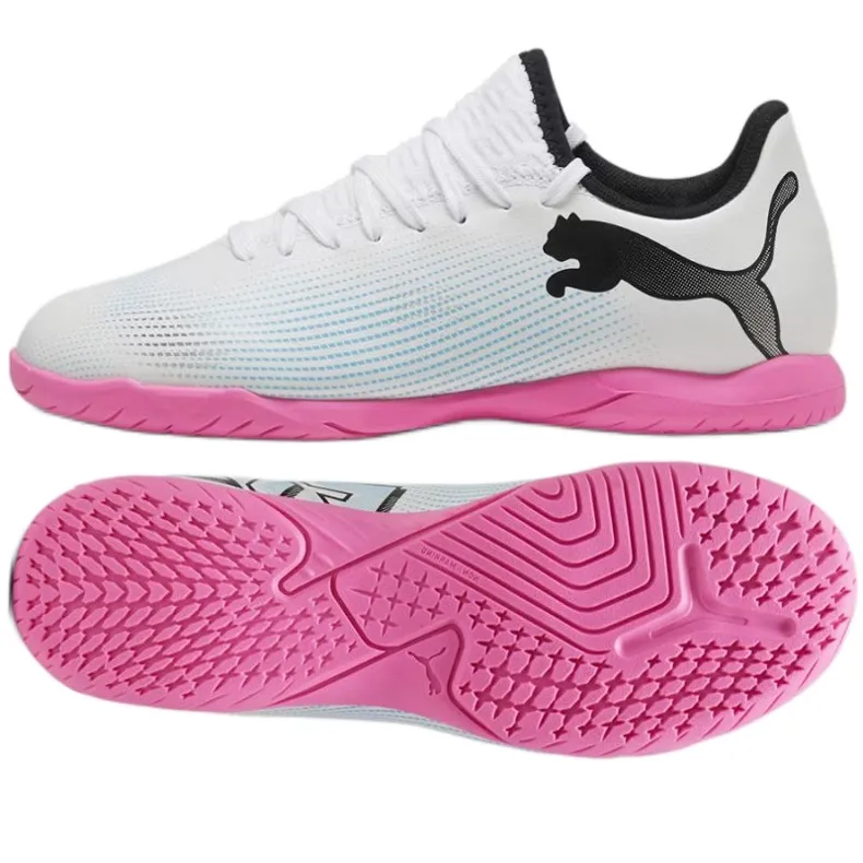 Chaussures de football Puma Future 7 Play It Jr 107739-01 blanche