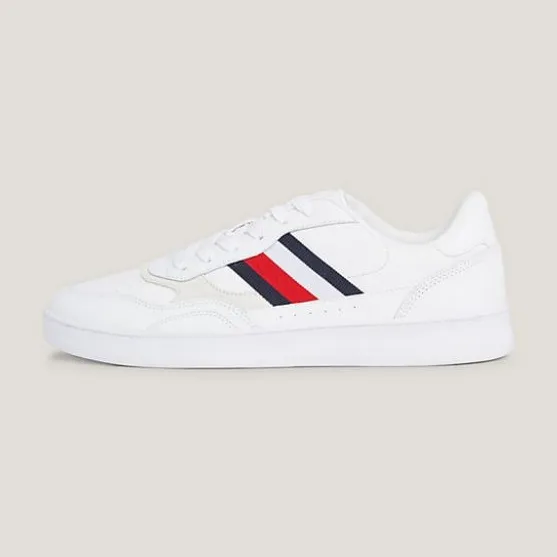 Chaussures Tommy Hilfiger Court Cupsole Retro Lth Stripes M FM0FM04828YBS blanche