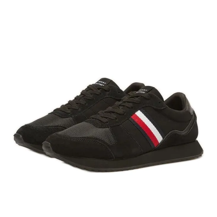 Chaussures Tommy Hilfiger Hi Vulc Low Stripes Mesh M FM0FM04946BDS le noir