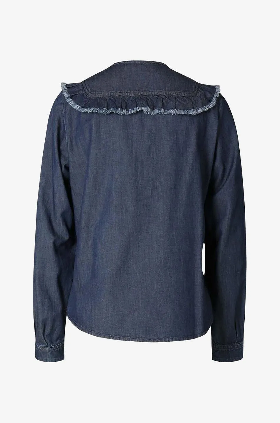 Chemise en jean à plastron volanté Denim Romance