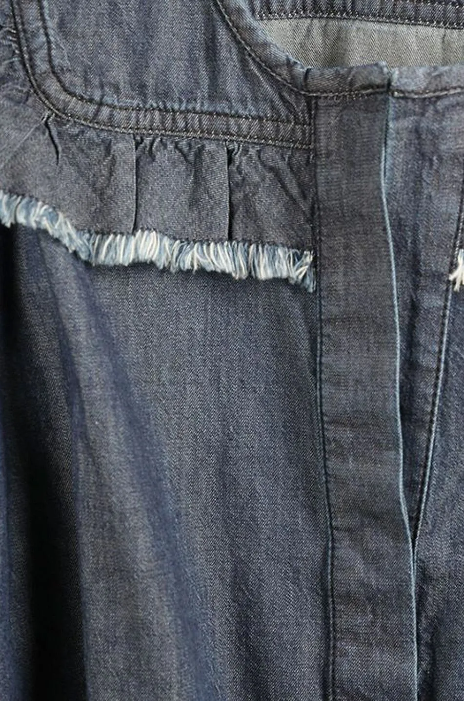 Chemise en jean à plastron volanté Denim Romance