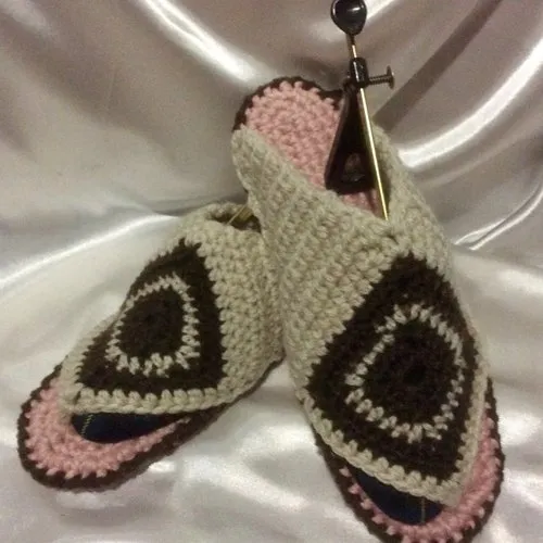 Chic chaussons,tongs à semelles anti dérapant,crochet fait main ,pour femme,homme