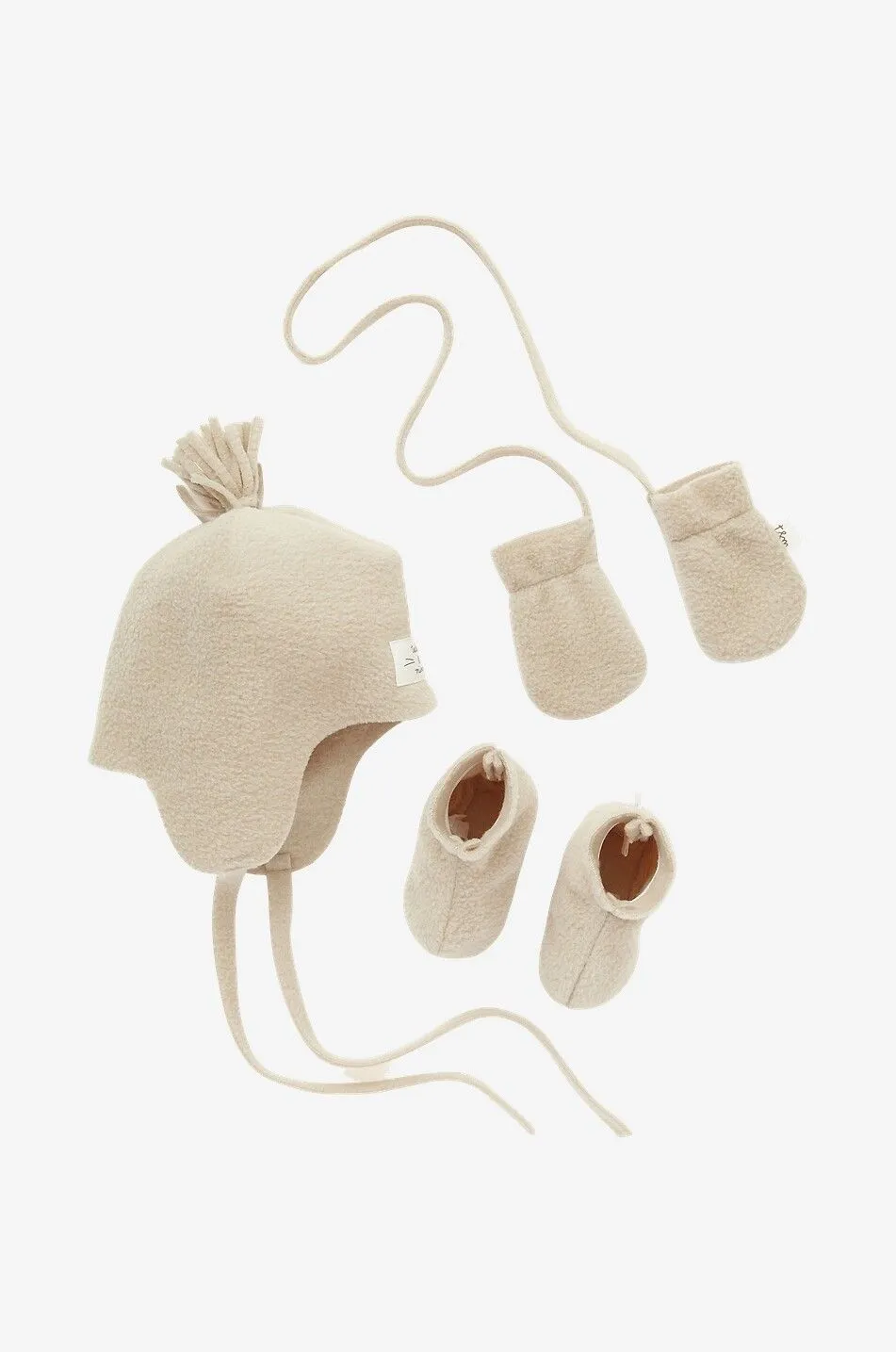 Coffret bébé bonnet moufles et chaussons en polaire