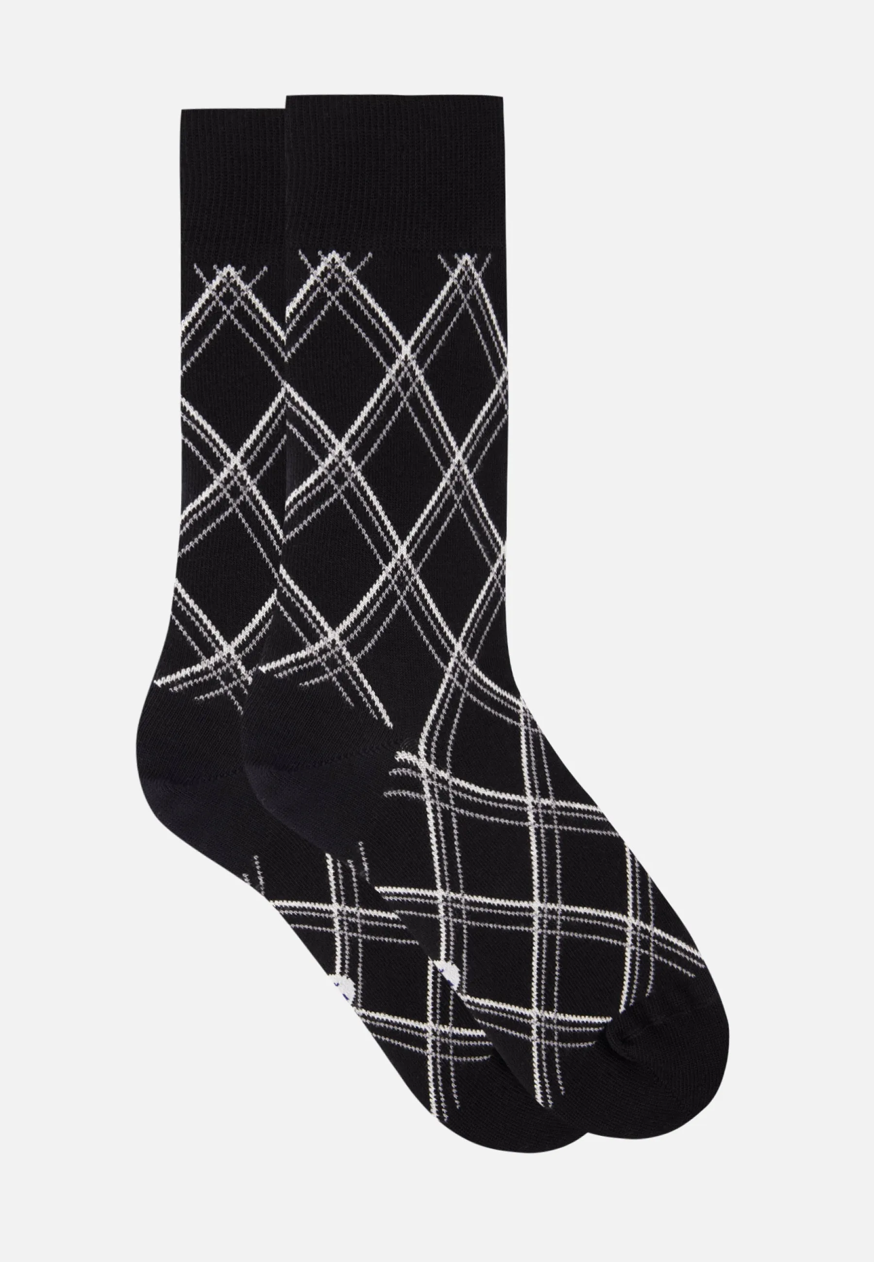 Coffret Semainier Chaussettes Lucas Marine Brodé Gris Chiné Tartan Marine Tartan Noir Noir Marine Blanc