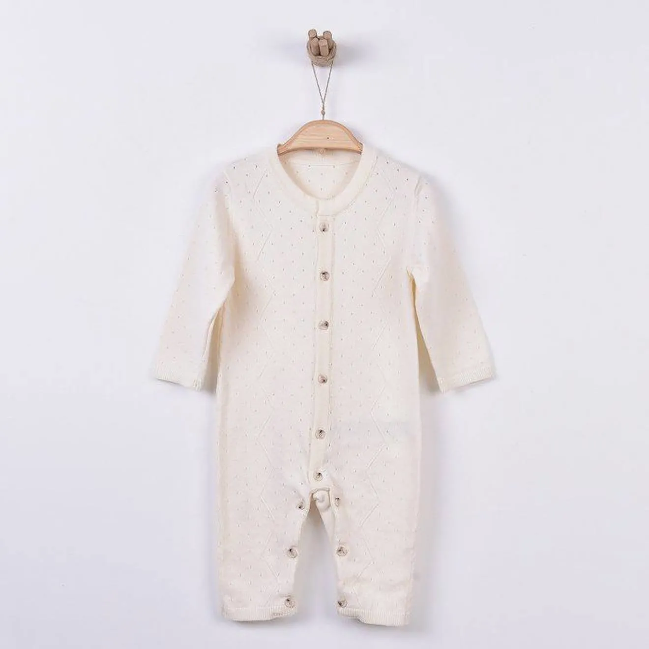 Combinaison bébé en tricot de coton bio bleu - Sevira Kids