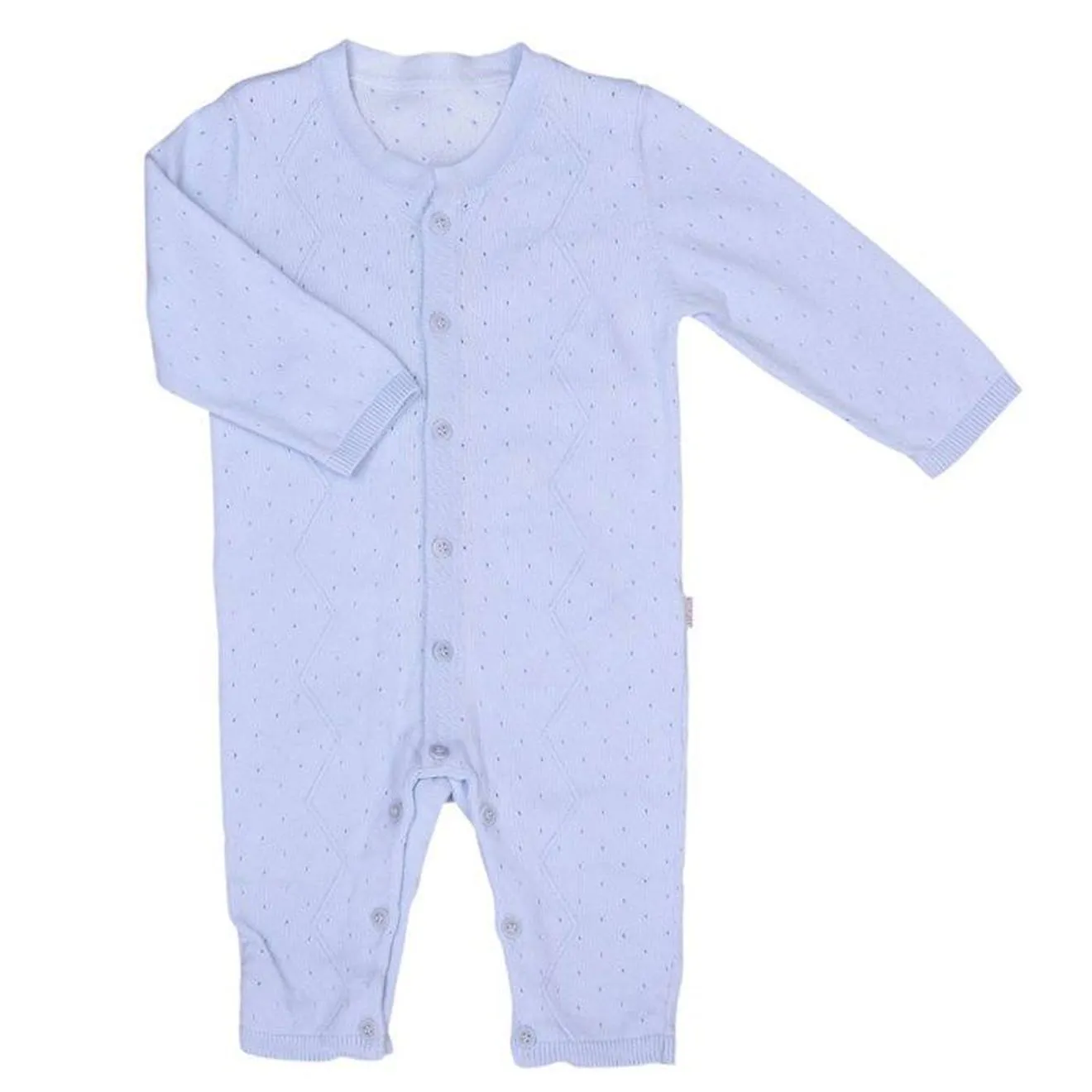 Combinaison bébé en tricot de coton bio bleu - Sevira Kids