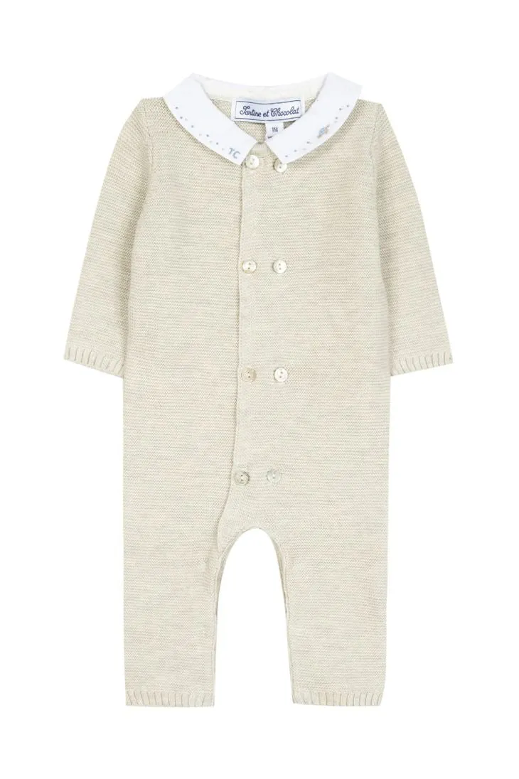 Combinaison longue beige chiné babyboy Tartine et Chocolat